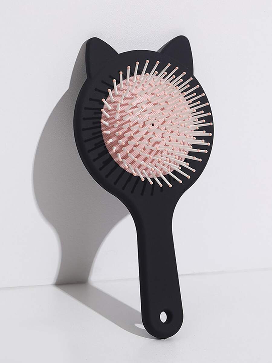 Cat Design Cushion Hair Brush - Multicolor - View 1