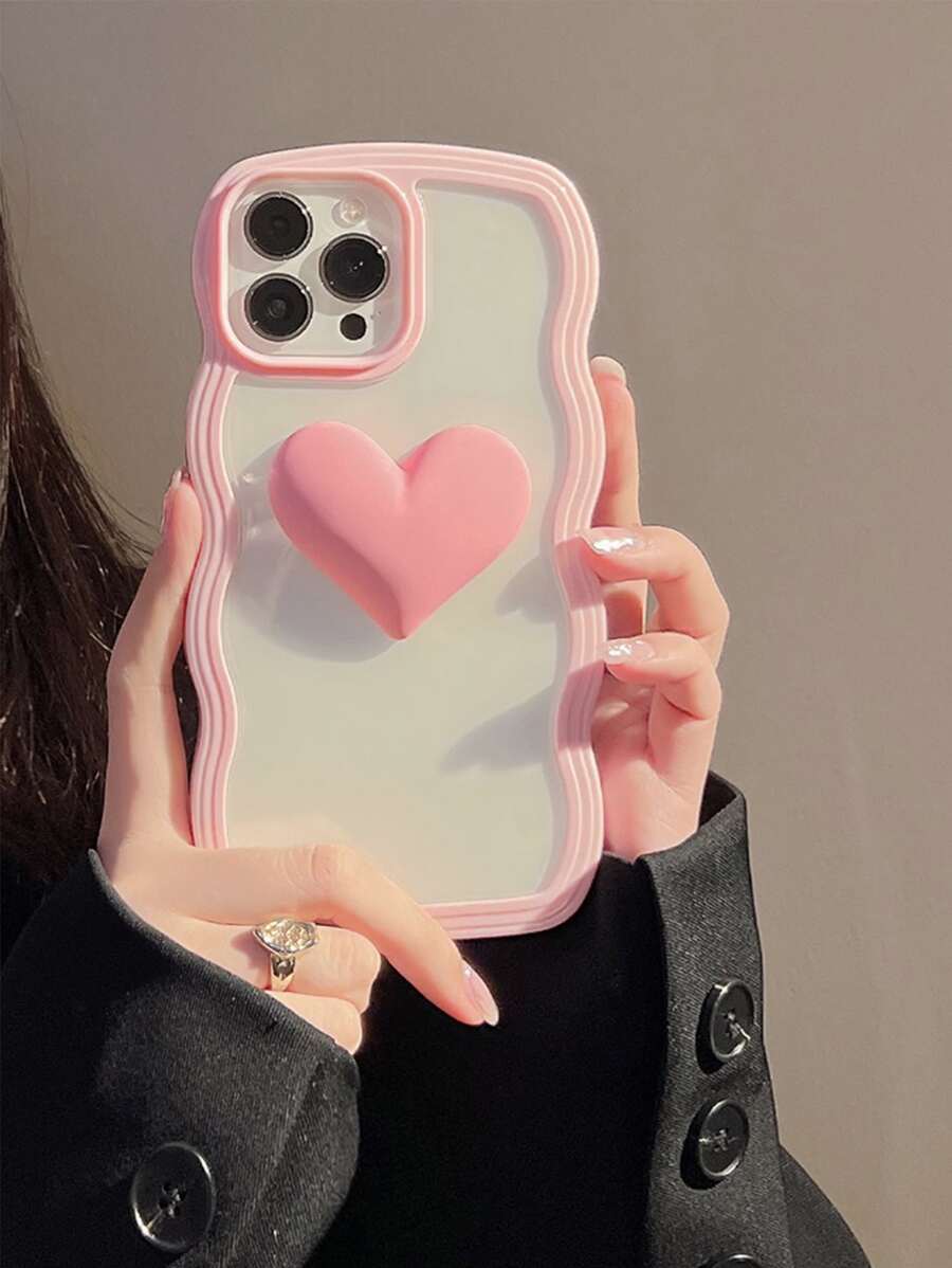 kırılmaz kalp telefon kılıfı - Hồng - Xem 1