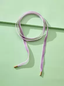 極簡風格緞帶項鍊 - 紫色 - 查看 3