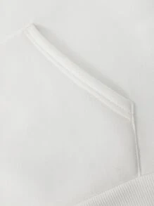 Manfinity Hypemode Men Cartoon Graphic Zip Up Drawstring Thermal Lined Hoodie Without Tee - White - View 5