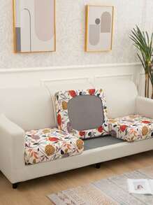 1pc Floral Print Sofa Seat Cushion Cover - Multicolor - View 3