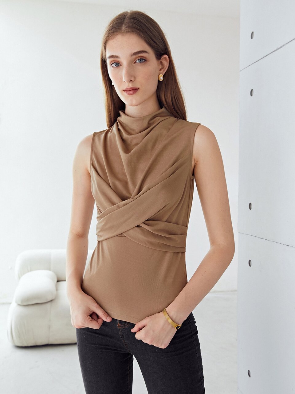 DRAPED WRAP TANK TOP