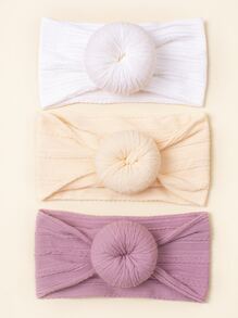 3 chiếc băng đô co giãn mềm mại bằng nylon màu kẹo hình bánh rán cho trẻ sơ sinh - Nhiều màu - Xem 1