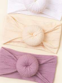 3 chiếc băng đô co giãn mềm mại bằng nylon màu kẹo hình bánh rán cho trẻ sơ sinh - Nhiều màu - Xem 2