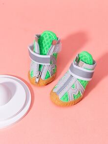 4pcs Reflective Pet Shoes - Multicolor - View 6