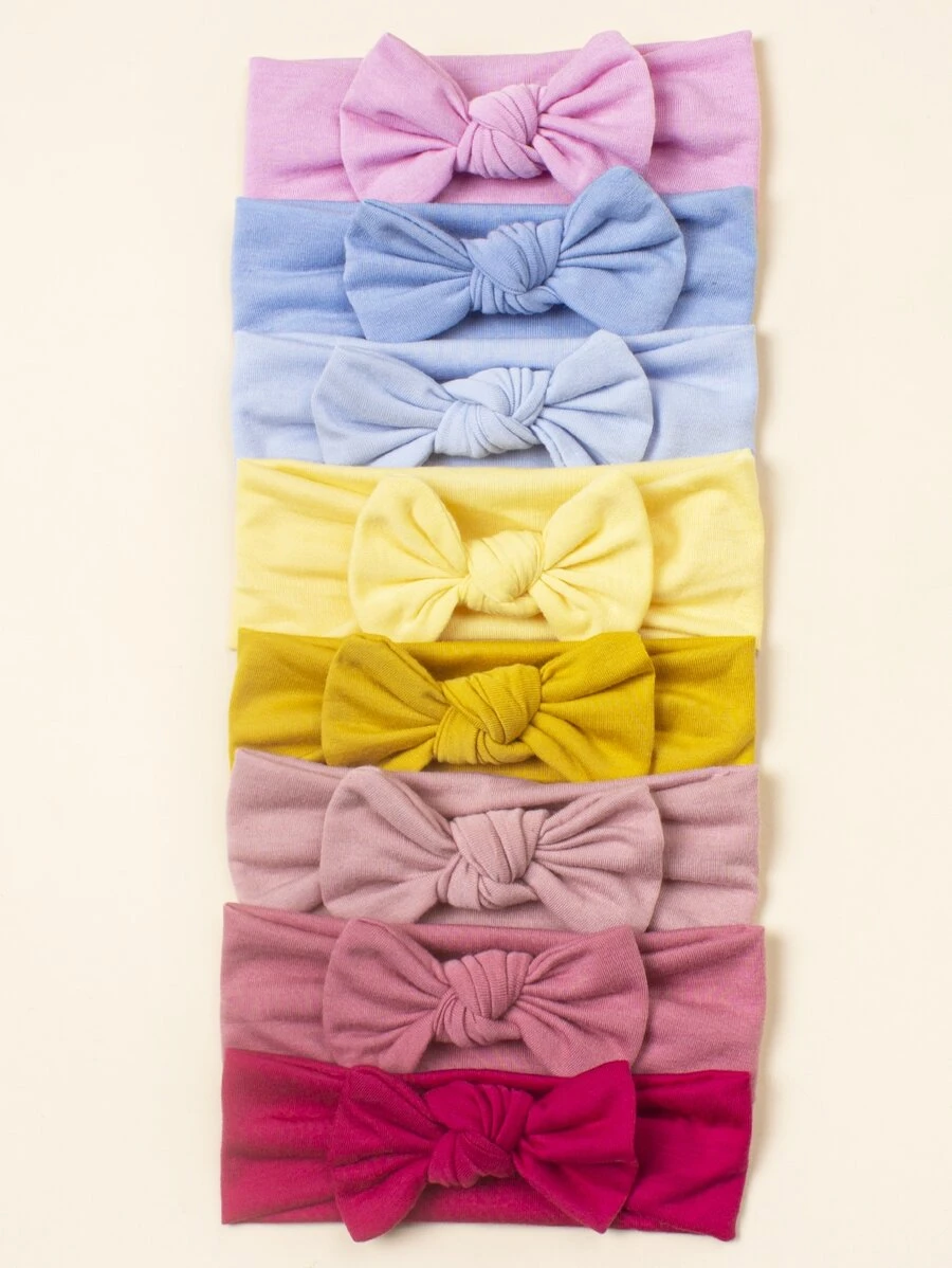 8入組嬰兒蝴蝶結裝飾髮箍 - 彩色 - 查看 1