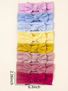 8入組嬰兒蝴蝶結裝飾髮箍 - 彩色 - 查看 3