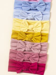 8入組嬰兒蝴蝶結裝飾髮箍 - 彩色 - 查看 4