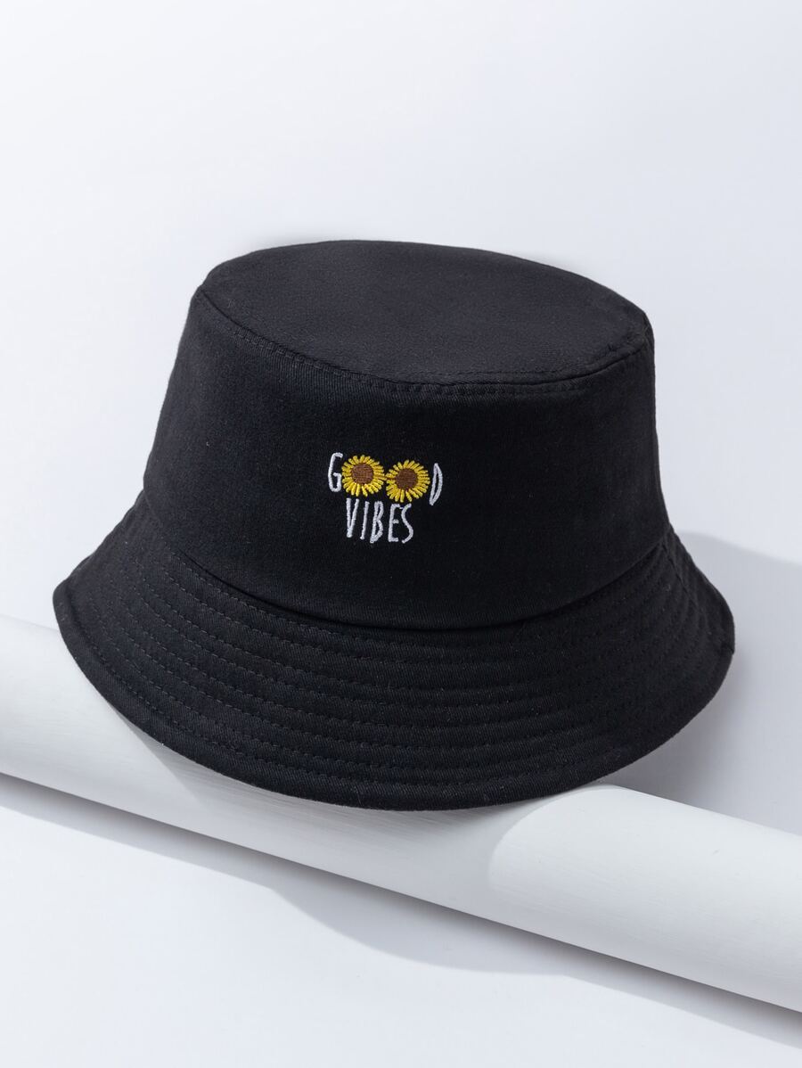 1pc Women's Outdoor Embroidered Bucket Hat, Travel And Holiday Gift, Wear