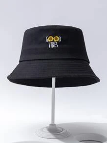 1pc Women's Outdoor Embroidered Bucket Hat, Travel And Holiday Gift, Wear