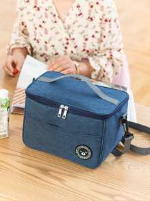 1入組帶熊圖案的保溫午餐袋 - 防水且可攜帶上學或上班 - 讓您的食物保持新鮮美味 - 藍色 - 查看 2