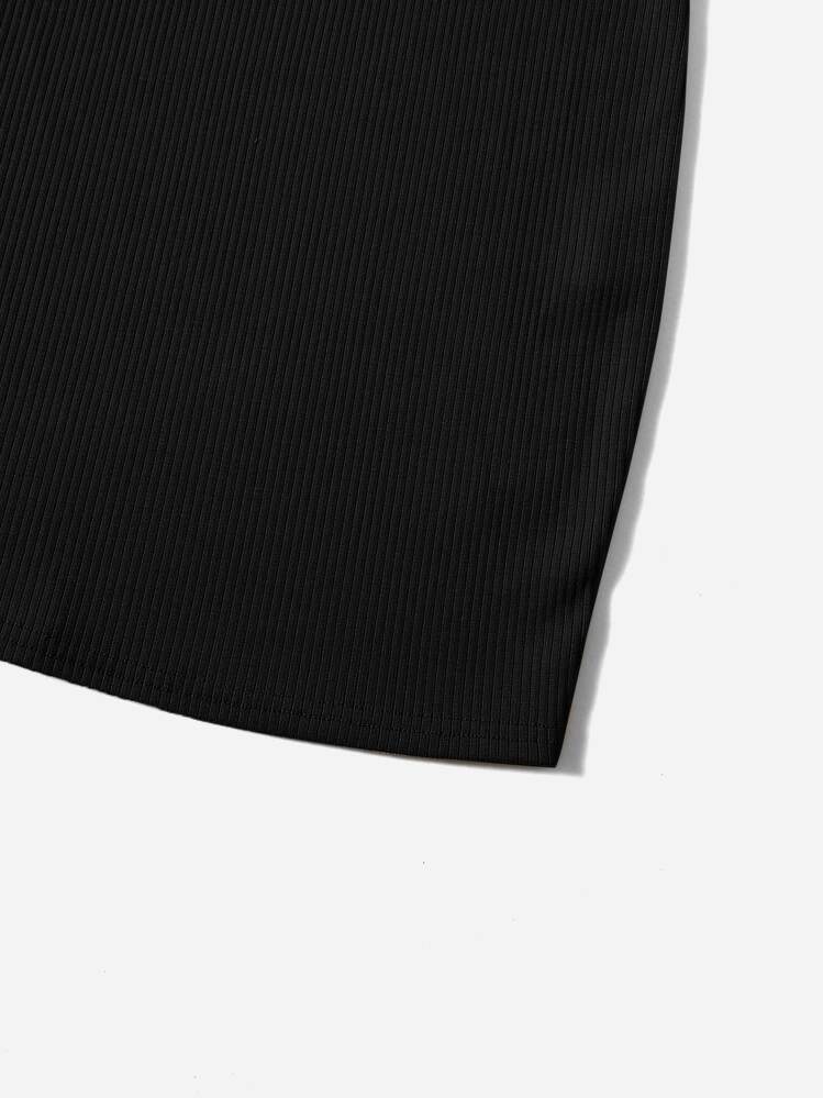 SHEIN ティーンガールズ フレアヘム トップス & キャミドレス - ブラック - 見る 3