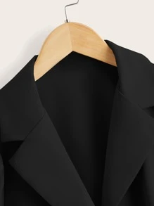 SHEIN 女孩泡泡袖腰帶外套