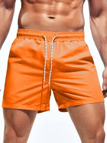 Manfinity KASUA Hombres Shorts de natación unicolor - Naranja - Ver 6