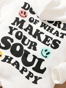 SHEIN Baby Zipper Front Hooded Jumpsuit - White - View 3