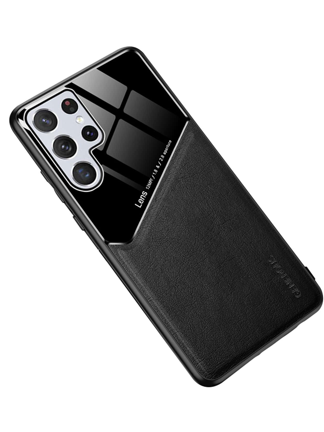 Magnetic PU Wireless Charging Phone Case - Black - View 1