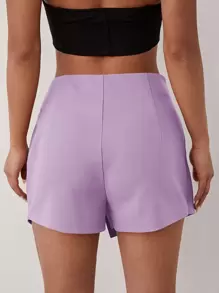 SHEIN SXY Solid Split Front Skort - Lilac Purple - View 2