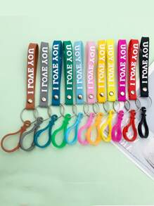 5pcs Random Slogan Graphic Keychain - Multicolor - View 2