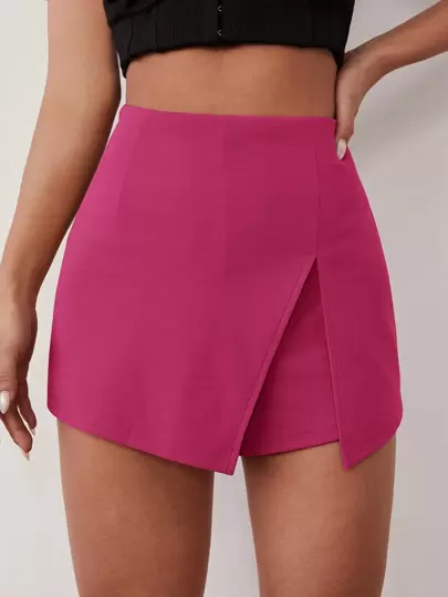 SHEIN SXY Solid Split Front Skort