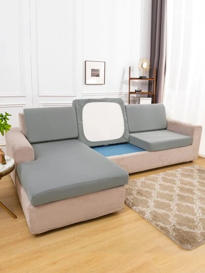 1pcSolidColorStretchySofaSeatCushionCover - Mais populares em SHEIN
