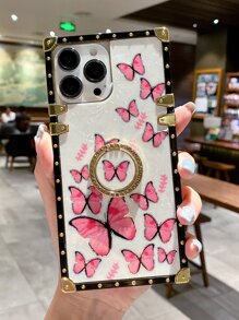 方形指環支架手機殼,適用於iphone X/xs/xr/xs Max/11/11 Pro/11 Pro Max/12/12 Pro/13/13 Pro/13 Pro Max/14/14 Pro/14 Pro Max/14 Plus/15/15 Pro/15 Pro Max/15 Plus/samsung Z Flip 3/z Flip 4/z Flip 5/s21 Ultra/s22 Ultra/s23 Ultra/s24 Ultra等型號 - 彩色 - 查看 4