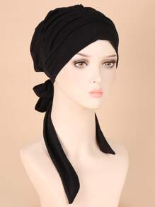 Tie Back Head Wrap - Black - View 1