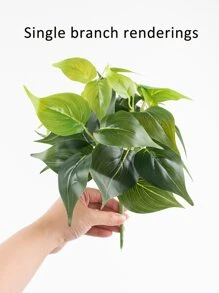 1pc Artificial Plant Leaf Branch, Green Faux Plant Leaf, For Home Decor