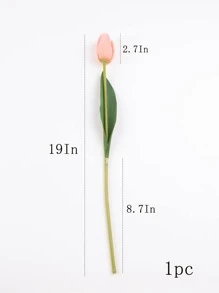 1 件人造郁金香，仿制郁金香茎，用于复活节家居装饰 - 粉色 - 查看 5