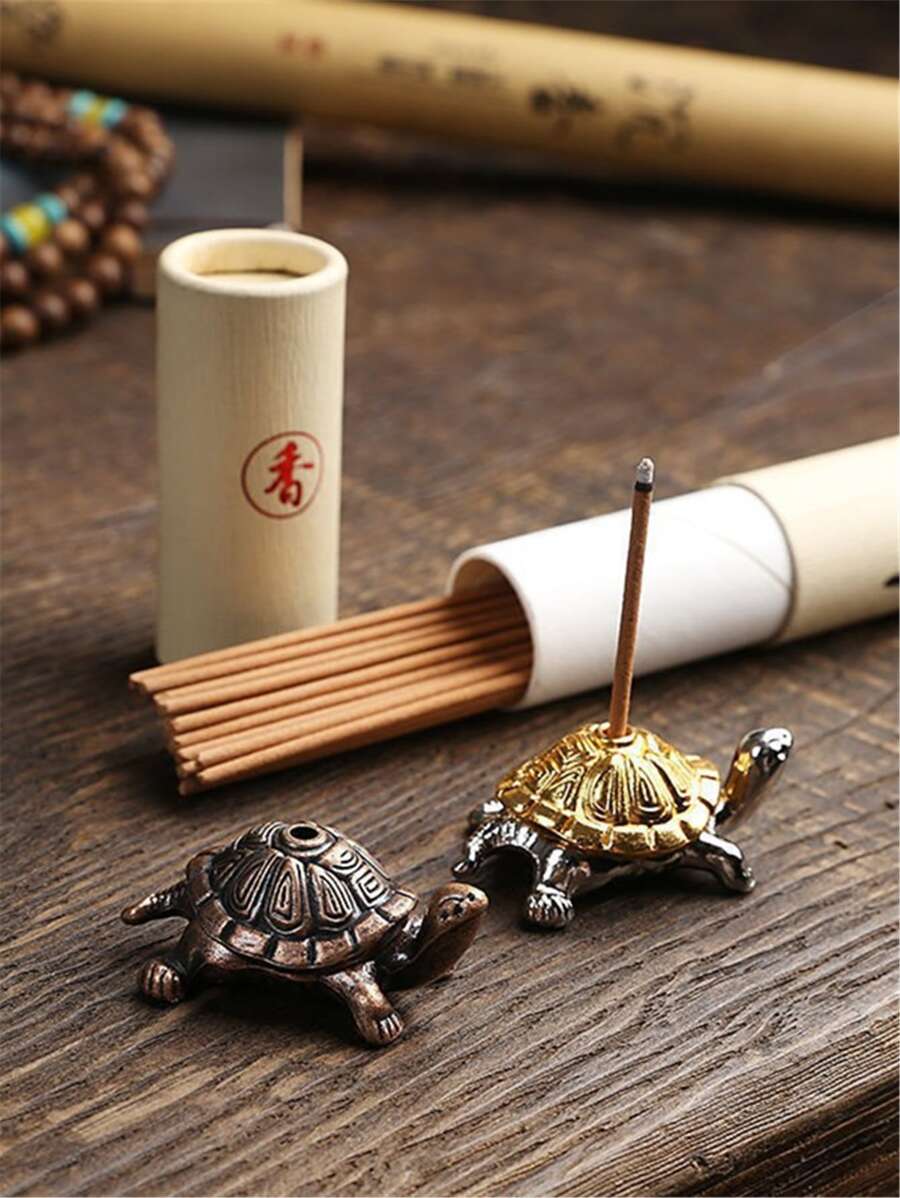 1 Pieza Quemador De Incienso Con Forma De Tortuga De Color Dorado / Plateado - Dorado - Ver 1