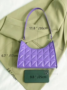 Bolso baguette geométrico en relieve - Morado - Ver 3