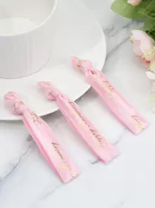 10 件彩色渐变生日派对腕带，弹性手链 - 粉色 - 查看 4