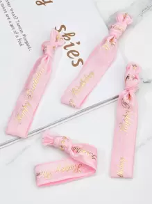 10 件彩色渐变生日派对腕带，弹性手链 - 粉色 - 查看 6