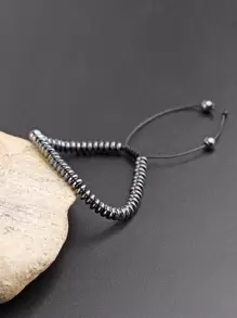 Fashionable and Popular Men Minimalist Beaded Bracelet for Jewelry Gift and for a Stylish Look - Black - View 3