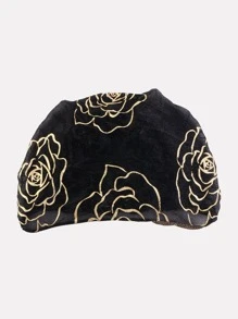 Hoa trang trí đầu quấn - màu đen - Xem 4