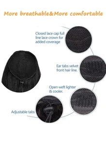 Long Curly Ponytail Synthetic Hair Extension - Black - View 4