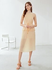 MOTF PREMIUM Top fruncido con cordón - Albaricoque - Ver 5