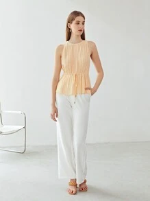 MOTF PREMIUM Top fruncido con cordón - Albaricoque - Ver 8