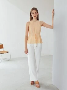 MOTF PREMIUM Top fruncido con cordón - Albaricoque - Ver 10