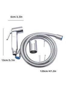 3 piezas a mano Alcachofa de ducha & tubo & Soporte Conjunto - Plateado - Ver 3