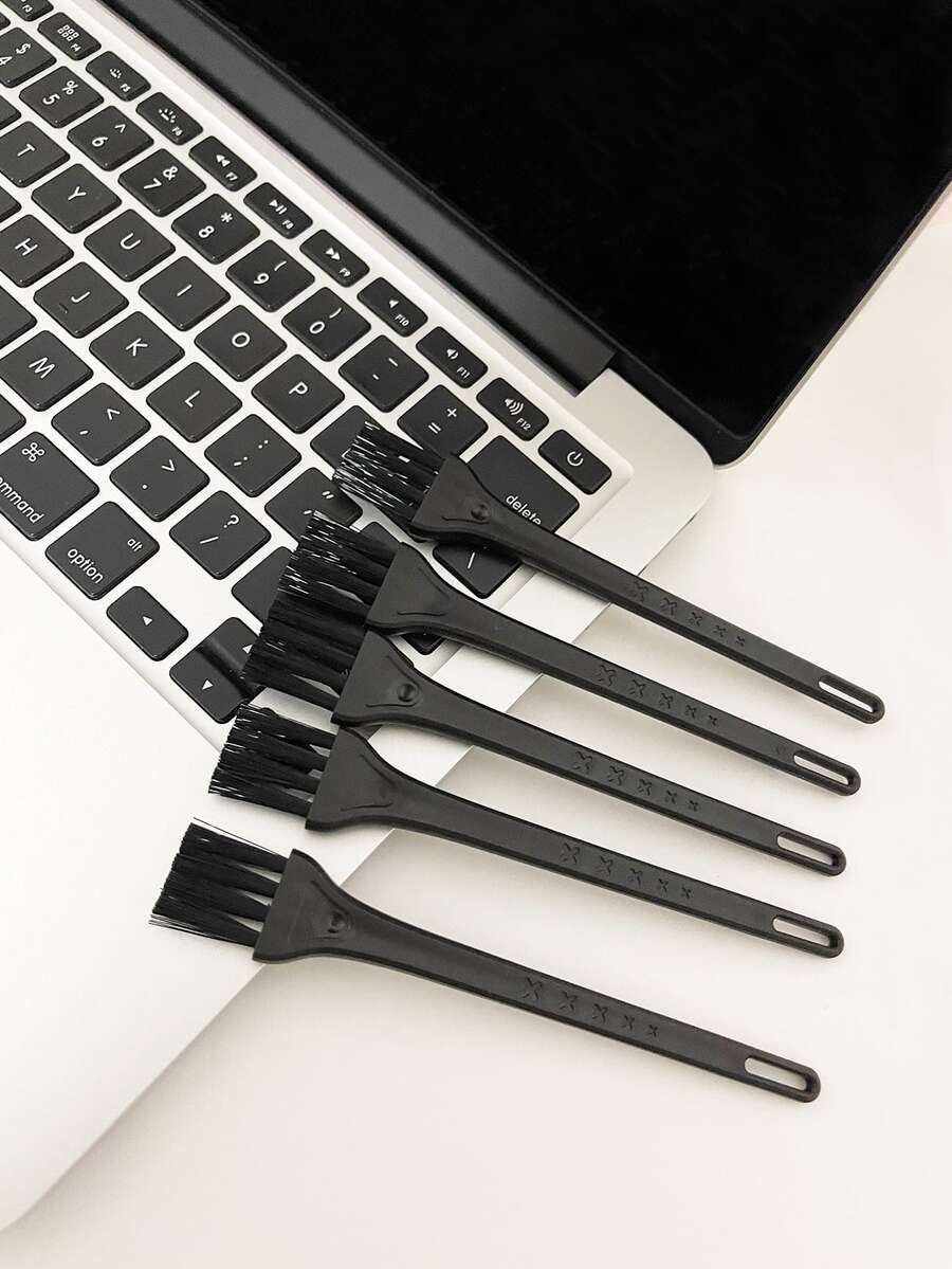 5 piezas cepillo de limpieza de teclado unicolor - Negro - Ver 1