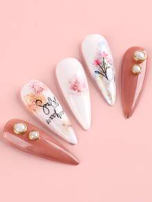 FULL BEAUTY 24 tờ Nhãn dán móng tay họa tiết hoa - Nhiều màu - Xem 2