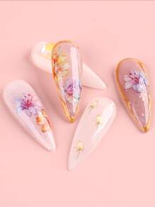 FULL BEAUTY 24 tờ Nhãn dán móng tay họa tiết hoa - Nhiều màu - Xem 3