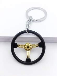 Steering Wheel Charm Keychain Casual Car Accessories Bag Charm School Cute Goth Y2k Bag Accessories Lanyards With Id Holder Car Accessories Bag Charms Christmas Gift - Black - View 2