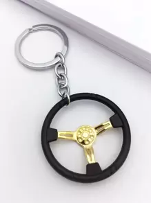 Steering Wheel Charm Keychain Casual Car Accessories Bag Charm School Cute Goth Y2k Bag Accessories Lanyards With Id Holder Car Accessories Bag Charms Christmas Gift - Black - View 4
