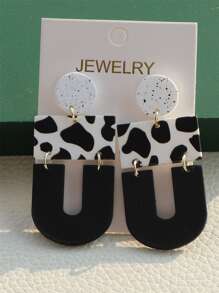 Bông tai thả hình học bò - Nhiều màu - Xem 4