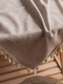 Bubaba 1pc Bohemian Style Jacquard Mixed Color Rectangular Tablecloth, Tassels Decor, Farmhouse Rustic, Suitable For Kitchen, Dining, Party, Picnic, Outdoor, All Seasons - Brown - View 6