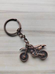Motorcycle Charm Keychain - Bronze - View 1
