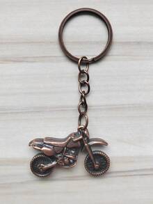 Motorcycle Charm Keychain - Bronze - View 2