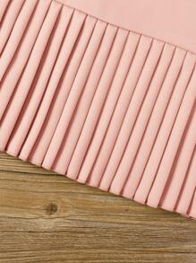 SHEIN 小女童娃娃領百褶下擺洋裝