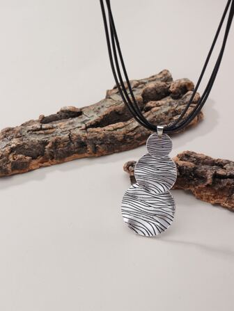 Män Layered Runt Charm Halsband